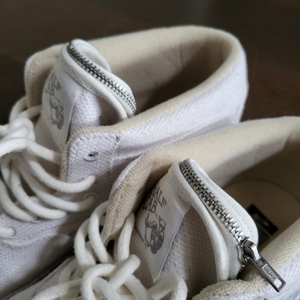 *RARE* Vans Vault Half Cab White High-Top Skateboard Shoes w Pocket Men's Sz 12